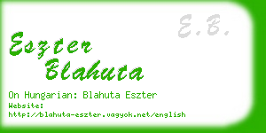eszter blahuta business card